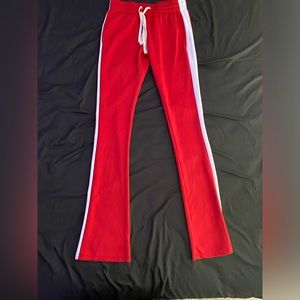 Red Stacked Sweatpants